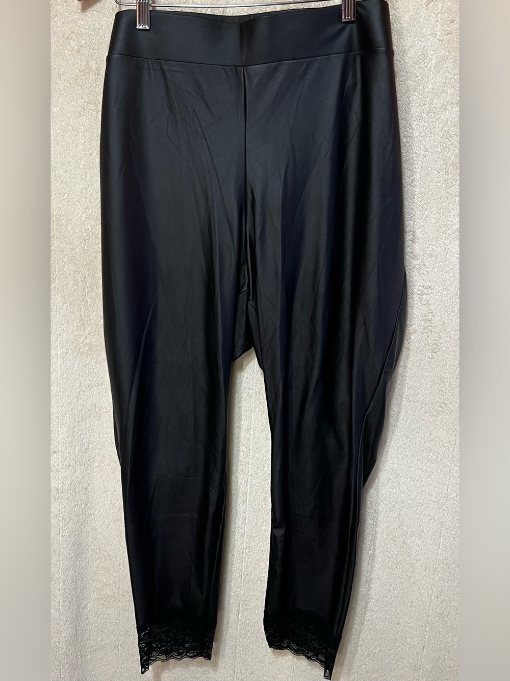 Torrid Faux Leather Lace Hem Leggings Size 4 Plus Size High Rise